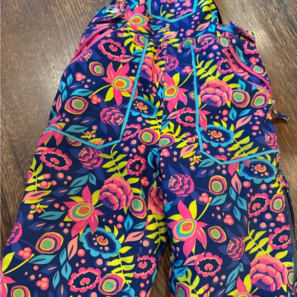 Multicolor Little Girl Spyder Ski bib - Picture 2 of 7